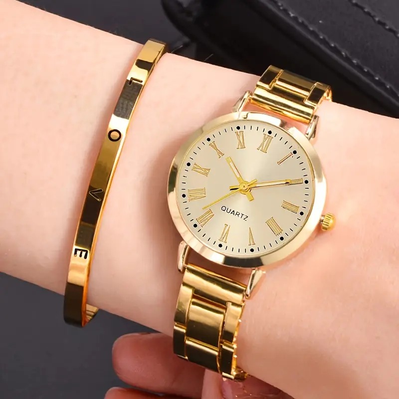 Reloj pequeño con numeros romanos quartz
